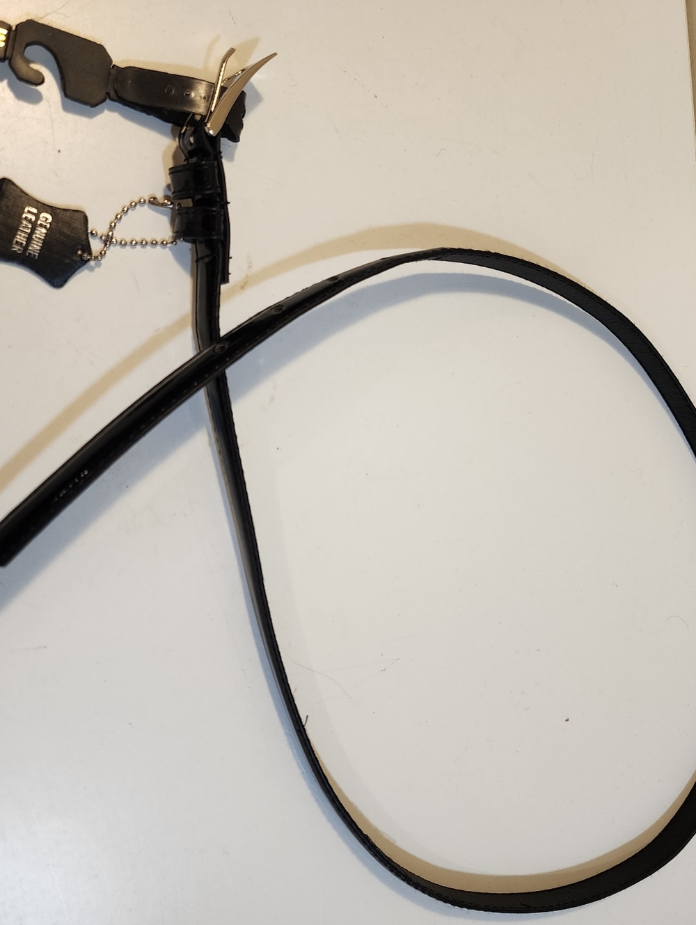 American Design Skinny Black Genuine Leather Belt Sz M. NWT